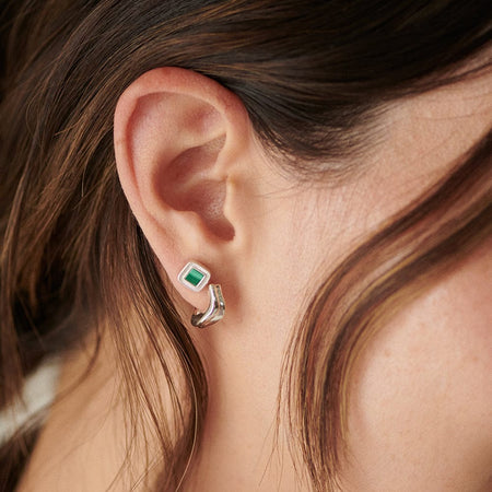 Mini Malachite Palm Stud Earrings Sterling Silver recommended