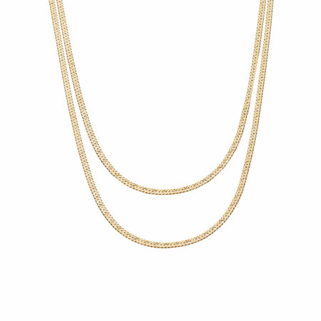 Original Snake Chain Necklace Layering Set 18ct Gold Plate recommended