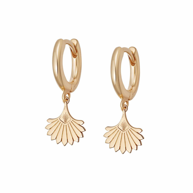 Palm Fan Drop Earrings 18ct Gold Plate recommended