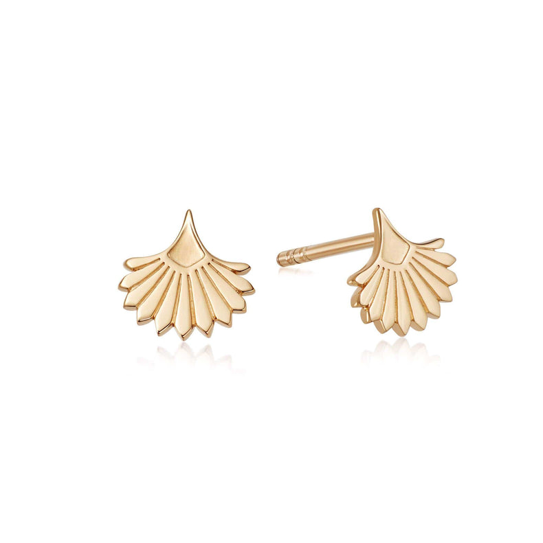Palm Fan Stud Earrings 18ct Gold Plate recommended