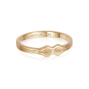 Engraved Palm Band Ring 18ct Gold Plate recommended