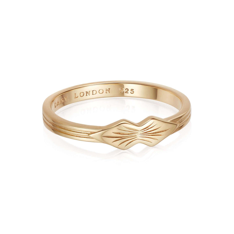 Engraved Palm Band Ring 18ct Gold Plate recommended