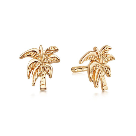 Palm Tree Stud Earrings 18ct Gold Plate recommended