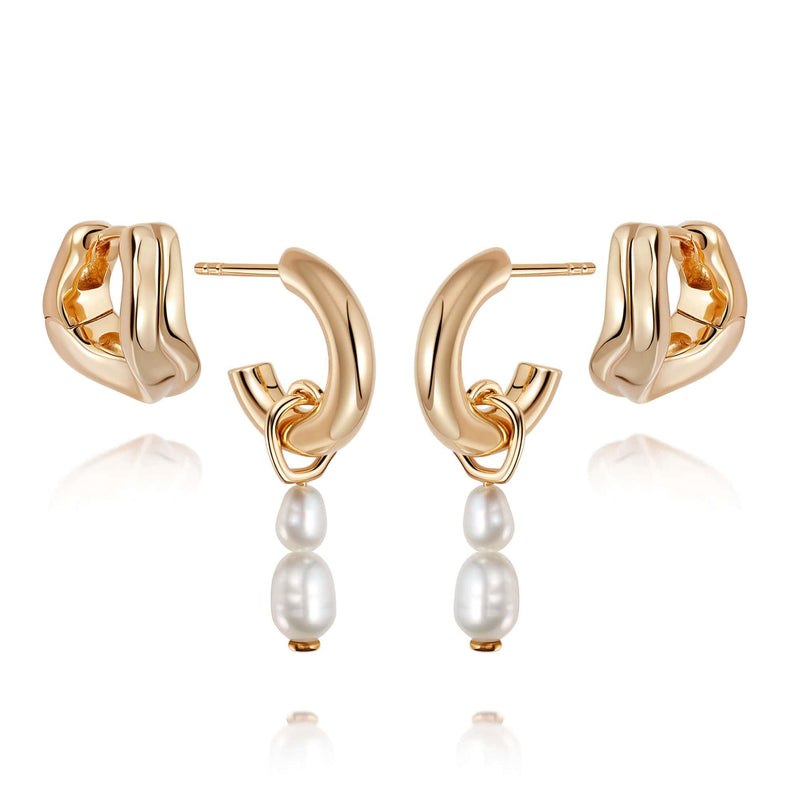 Perfect Pearls Earring Stack 18ct Gold Plate recommended