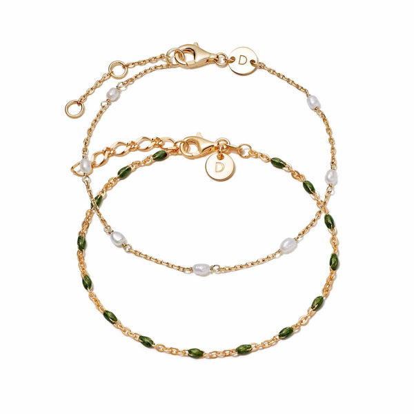 Beloved Green Onyx Baguette Bracelet 18ct Gold Plate – Daisy London