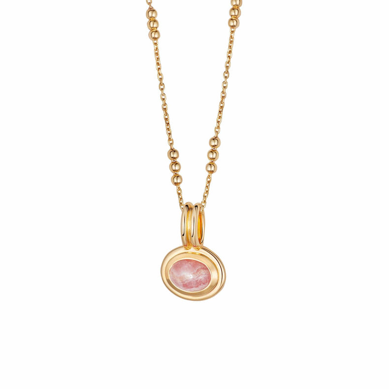 Rhodochrosite Pendant Necklace 18ct Gold Plate recommended