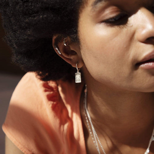 Rose Drop Earrings Sterling Silver