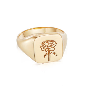 Rose Signet Ring 18ct Gold Plate recommended