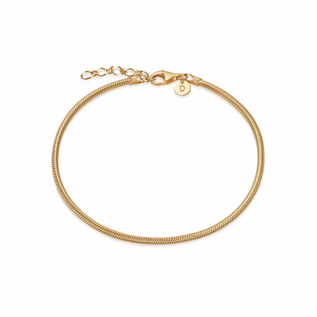 Round Snake Chain Bracelet 18ct Gold Plate recommended