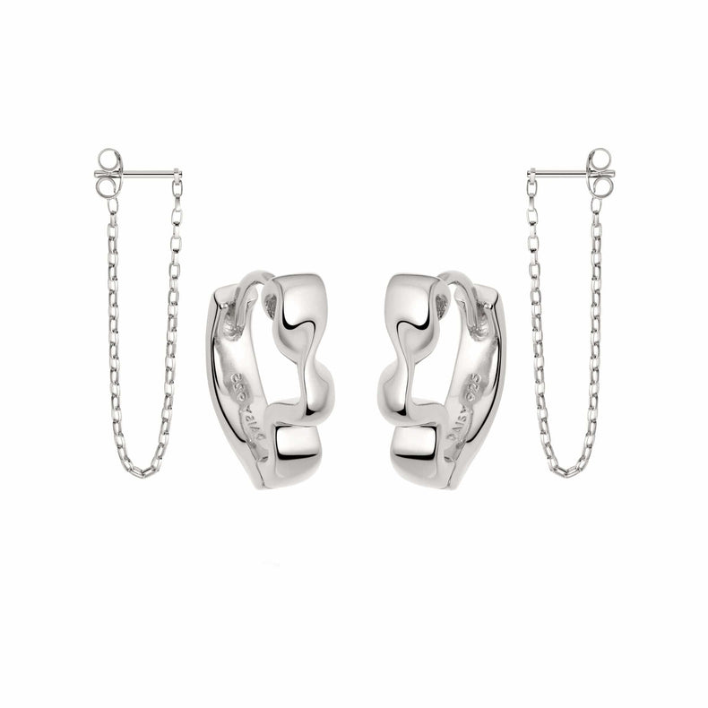 Silver Flow Chain Earring Set Sterling Silver recommended
