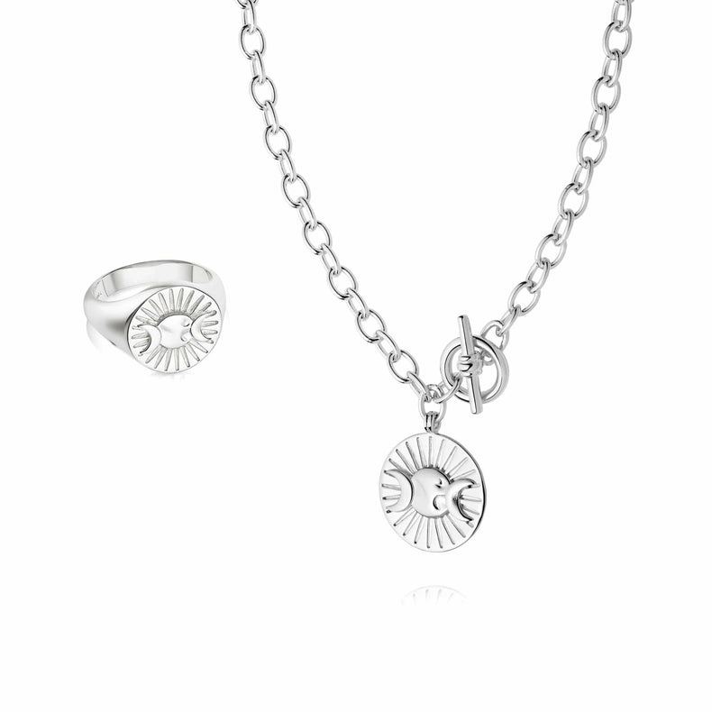 Silver Goddess Medallion Set