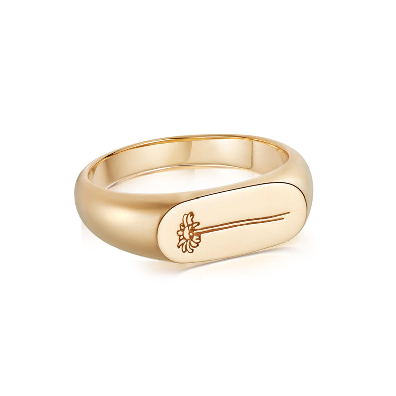 Single Daisy Signet Ring 18ct Gold Plate recommended