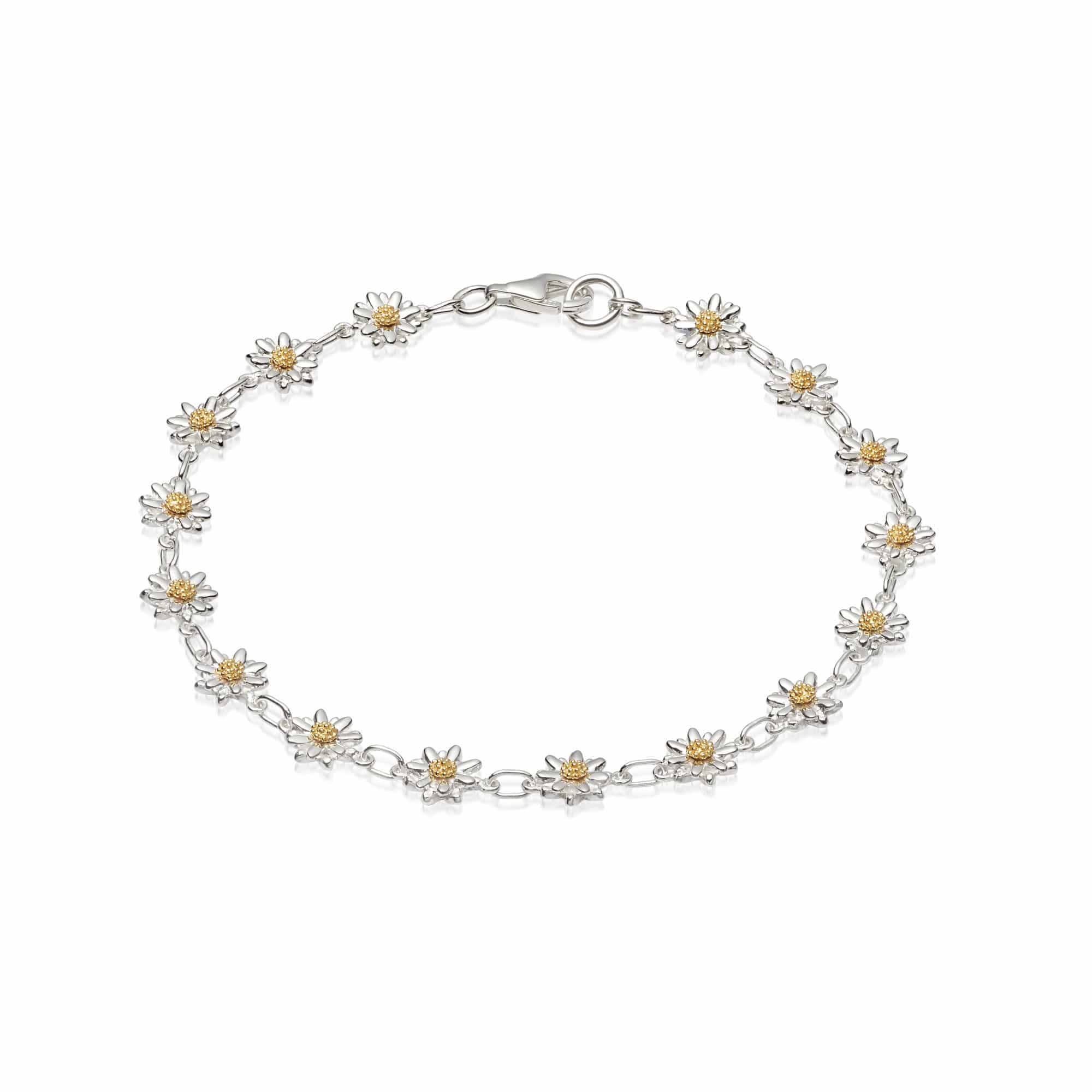 Sixteen Bellis Daisy Chain Bracelet | Silver Daisy Chain Bracelet - Daisy  London Jewellery