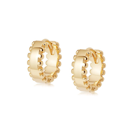 Beaded Huggie Hoop Earrings 18ct Gold Plate recommended