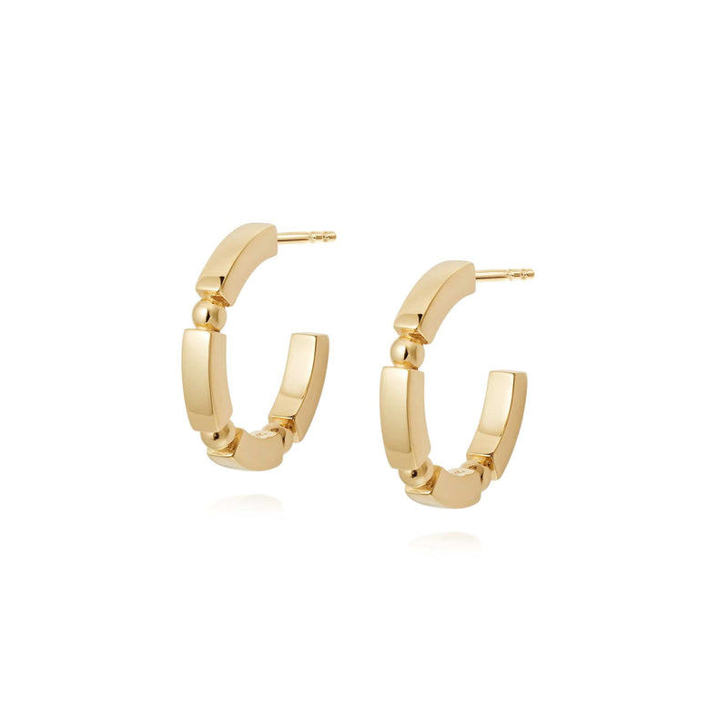 Bar & Ball Midi Hoop Earrings 18ct Gold Plate recommended
