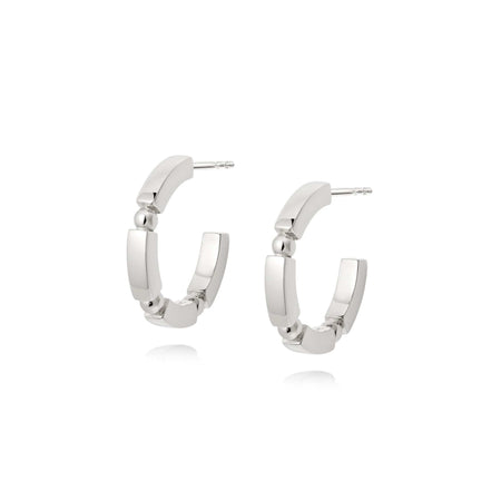 Bar & Ball Midi Hoop Earrings Sterling Silver recommended