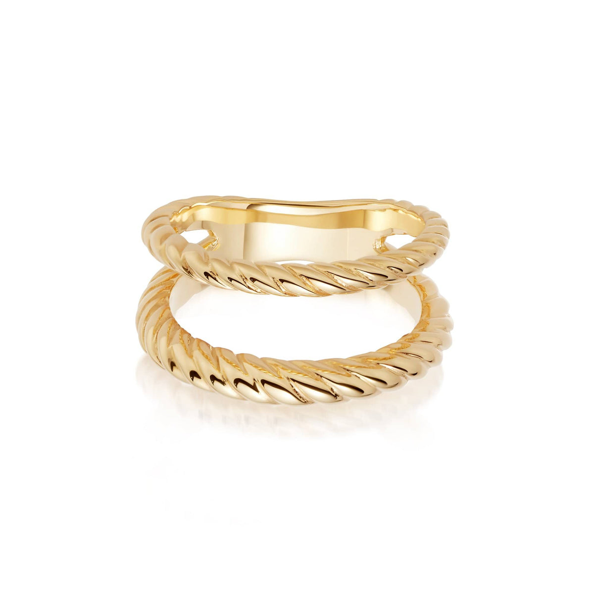 Double Rope Ring 18ct Gold Plate – Daisy London