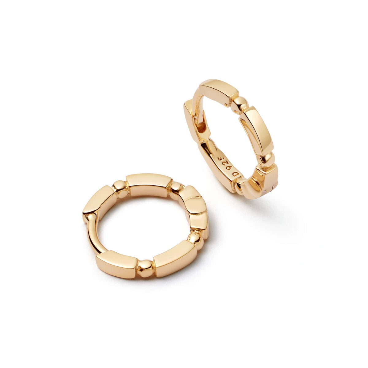 Bar & Ball Huggie Hoop Earrings 18ct Gold Plate – Daisy London