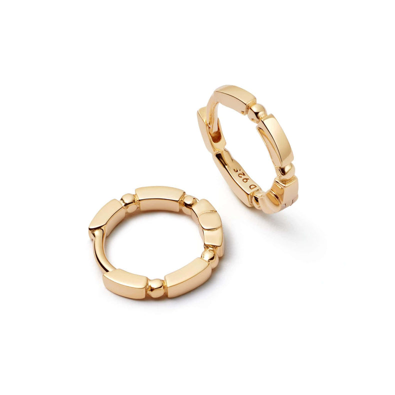 Bar & Ball Huggie Hoop Earrings 18ct Gold Plate recommended