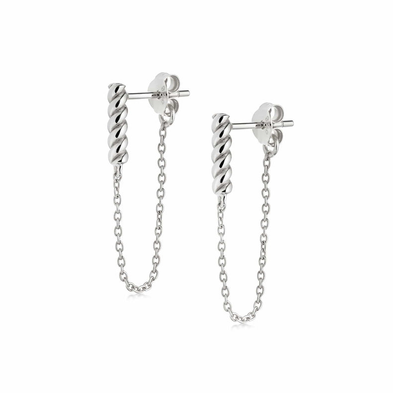 Rope And Chain Drop Earrings Sterling Silver recommended