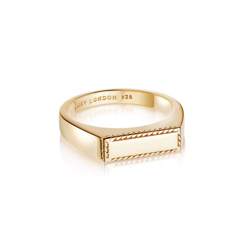 Rope Signet Ring 18ct Gold Plate recommended