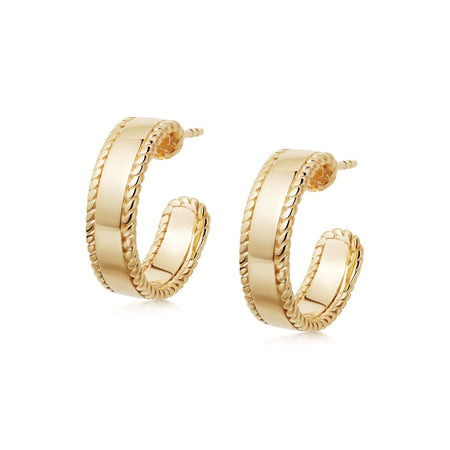 Stacked Roped Midi Hoop Earrings 18Ct Gold Plate recommended