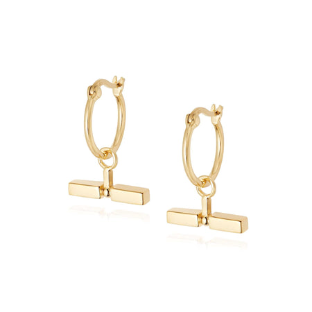 T Bar Earrings 18ct Gold Plate recommended