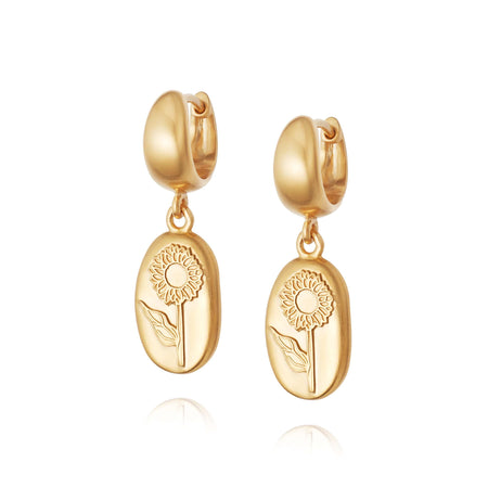 Sunflower Drop Earrings 18ct Gold Plate recommended