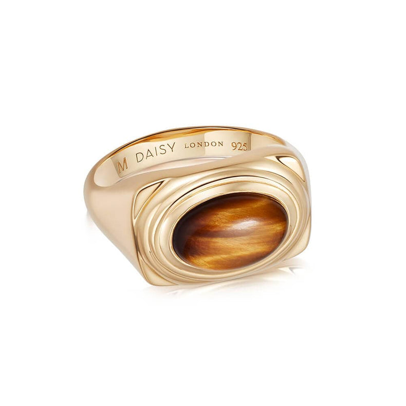 Tigers Eye Bold Ring 18ct Gold Plate recommended