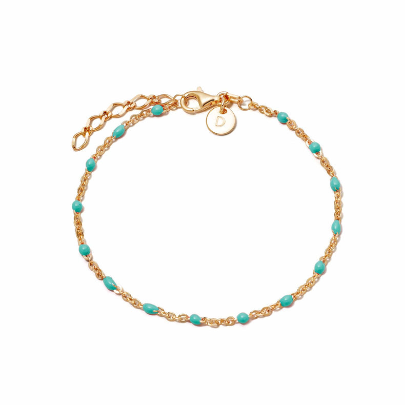 Treasures Turquoise Beaded Bracelet 18ct Gold Plate recommended