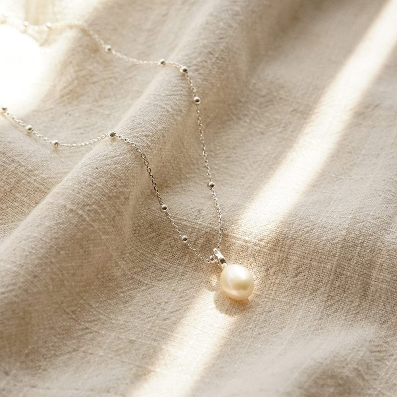 Baroque Pearl Pendant Necklace Sterling Silver