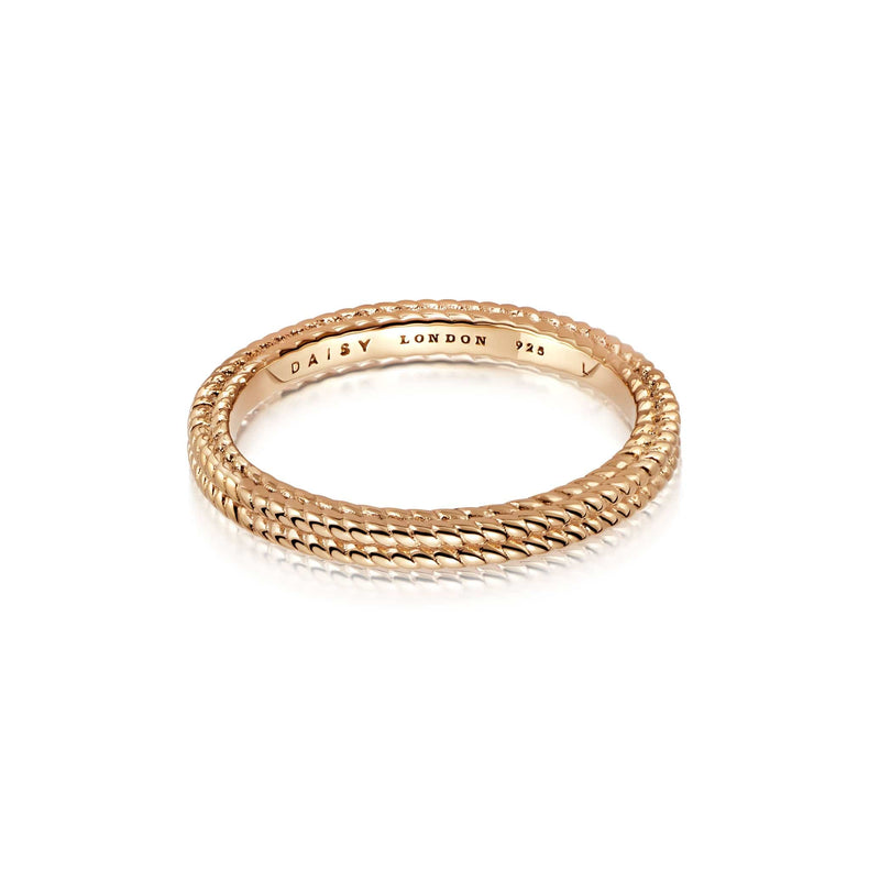 Double Rope Stacking Ring 18ct Gold Plate recommended