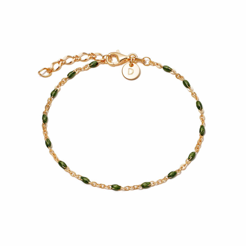 Treasures Green Beaded Bracelet 18ct Gold Plate recommended