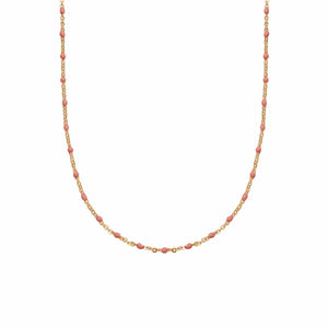 Treasures Pink Beaded Necklace 18ct Gold Plate recommended