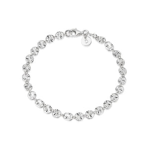 Textured Sunburst Chain Bracelet Sterling Silver recommended