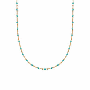 Treasures Turquoise Beaded Necklace 18ct Gold Plate recommended