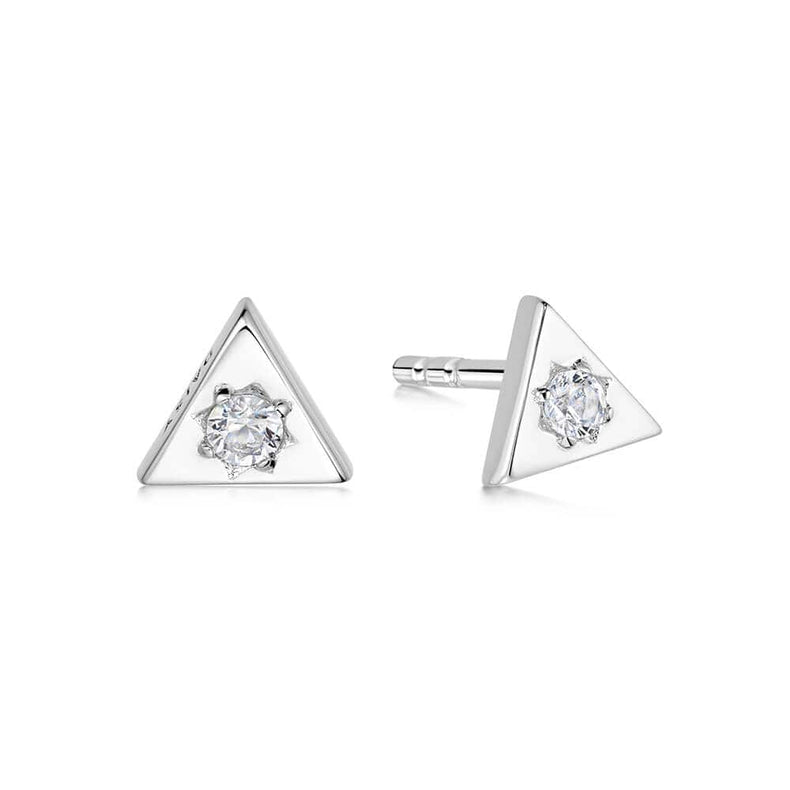 Triangle Sparkle Stud Earrings Sterling Silver recommended