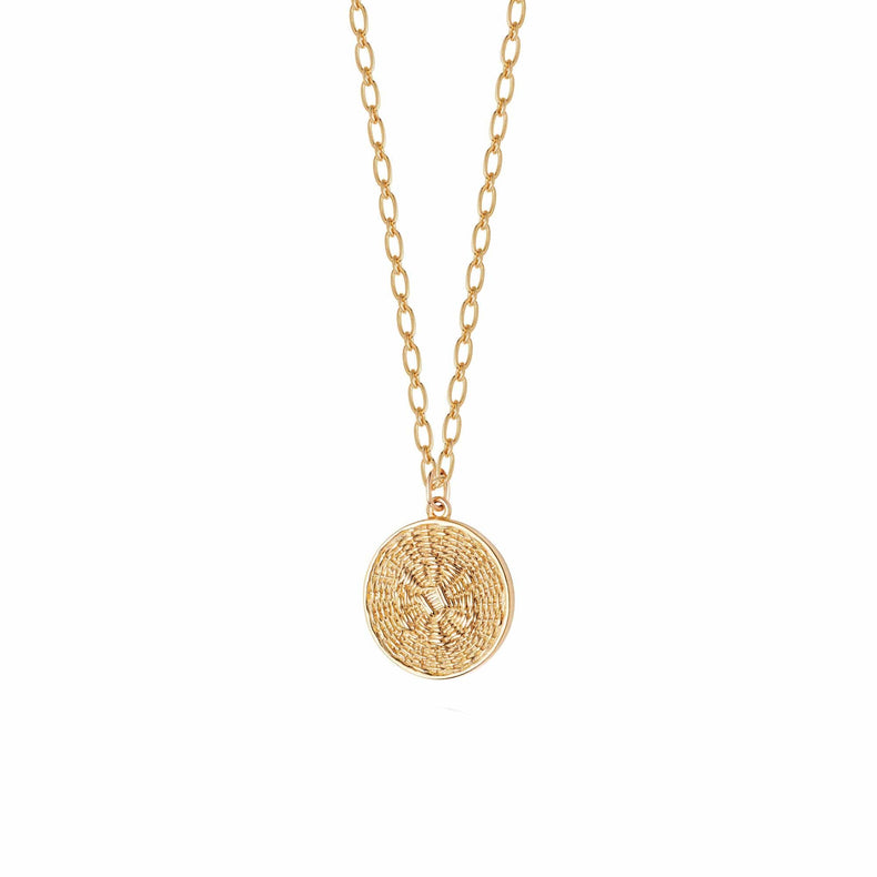 Woven Coin Necklace 18ct Gold Plate recommended