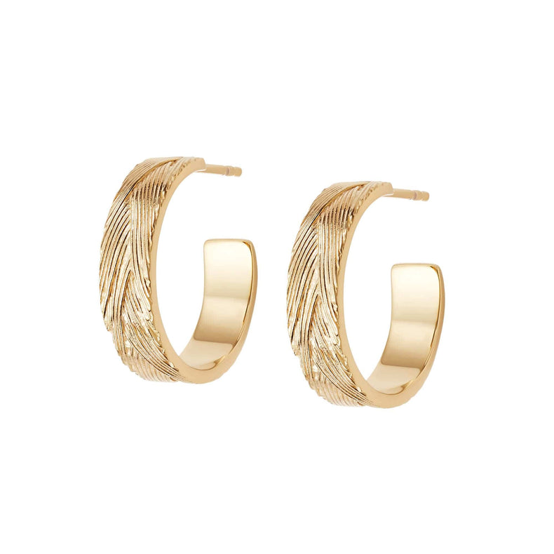 Woven Texture Hoop Earrings 18ct Gold Plate recommended