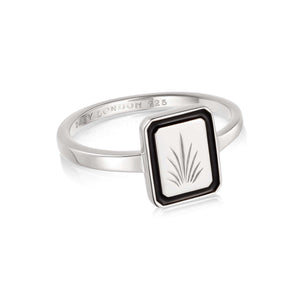 Engraved Palm Enamel Ring Sterling Silver recommended
